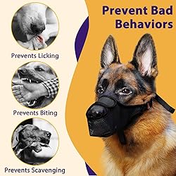 LUCKYPAW Dog Muzzle, Mesh Muzzle for Large Medium