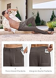 Willit Men's Linen Pants Casual Linen Dress Pants