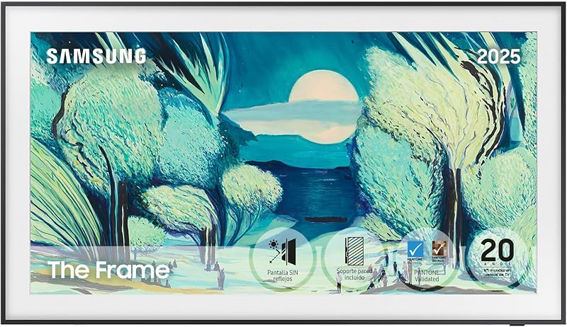 TV 65 Pulgadas The Frame LS03F 4K Smart TV, Galería de Arte con Display Mate, Marcos Intercambiables, 100% Volumen de Color con Quantum Dot y Cable Casi Invisible con One Connect