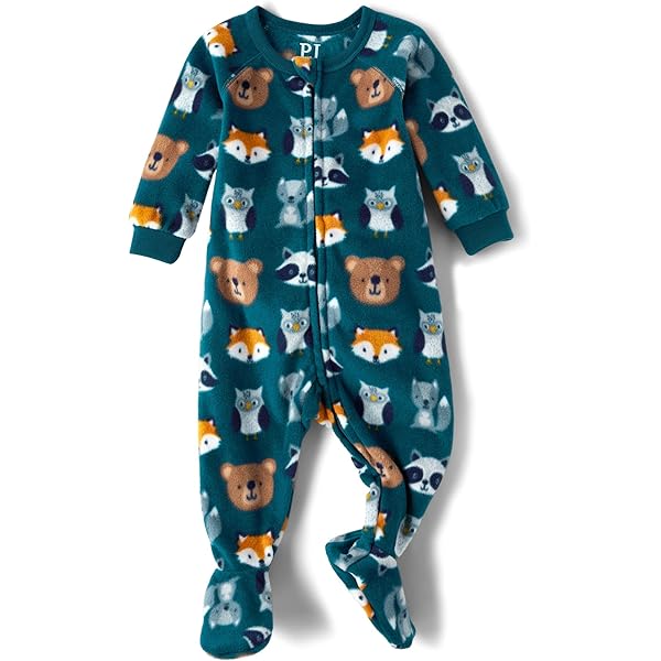 Toddler Pajamas Toddler Boys' Fleece Footed Pajamas Zip-Up One