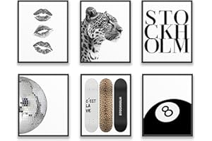 TwoDays Stockholm Style Room Decor for Women, Chic Trendy Wall Art for Living Room Aesthetic, Luxury Fashion Posters for Home Bedroom Apartment Dorm (8" X 10", Set of 6, UNFRAMED)