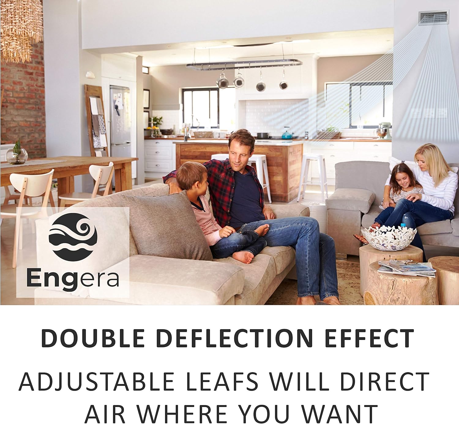 Engera Adjustable Double Deflection HVAC Air Register-Supply Air Diffuser Air Vent Register-Heating/AC Vent Cover-Wall Register 14x6"Duct [16x8"Face] - - 