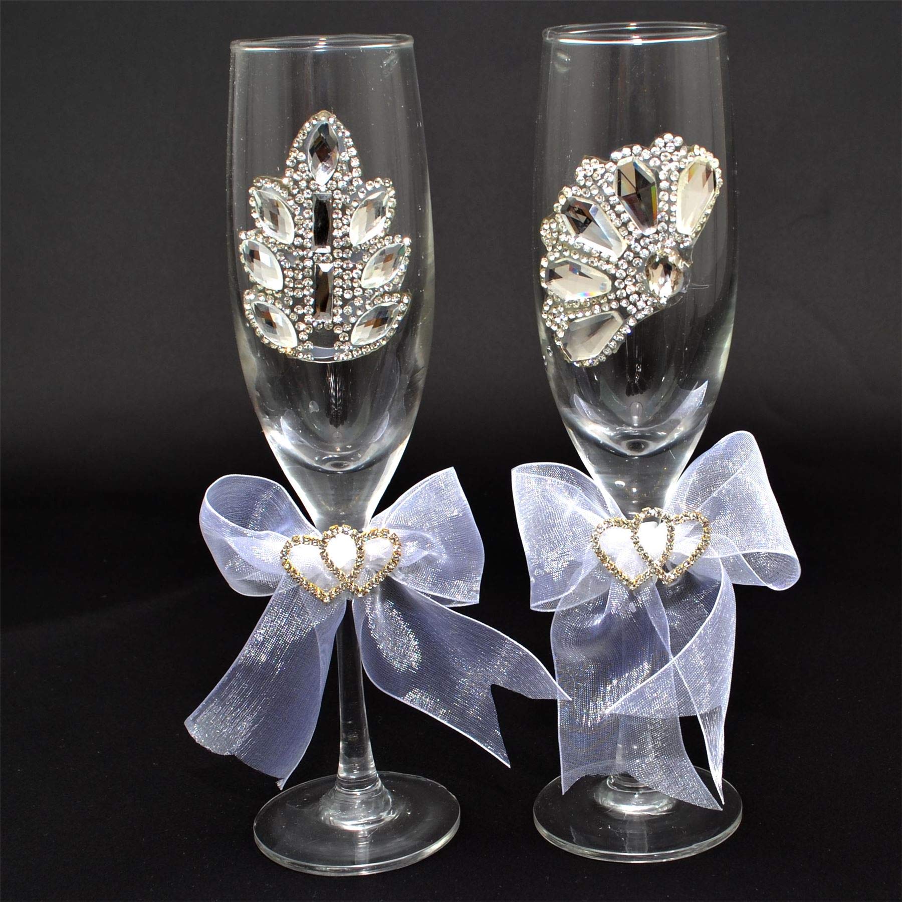 Wedding Glasses Bride & Groom Champagne Futes Toasting Party Favours Wedding Table Decorations