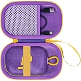 co2CREA for Anker Soundcore Select 4 Go Bluetooth Speaker Hard Protective Case, Portable Travel Case Replacement (Purple Case + Yellow Zipper)