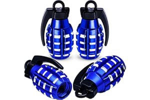 MEAJOO 4 PCS Tire Valve Stem Caps, Aluminium Alloy Tire Valve Stem Covers Universal for Cars,Trucks, SUV, Motorcycles, Bike and Bicycles (Blue)
