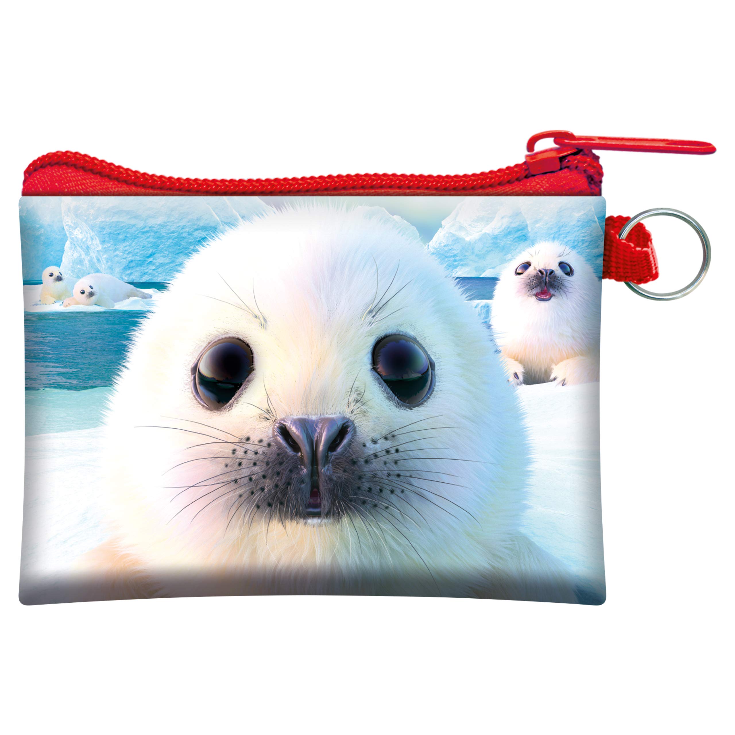 3D LiveLife Coin Purse - Seal Pups from Deluxebase. Lenticular Seal Themed Wallet Featuring Secure Zip, Compact Design for Cash and Card Storage. Perfect Ocean Animal Gift.