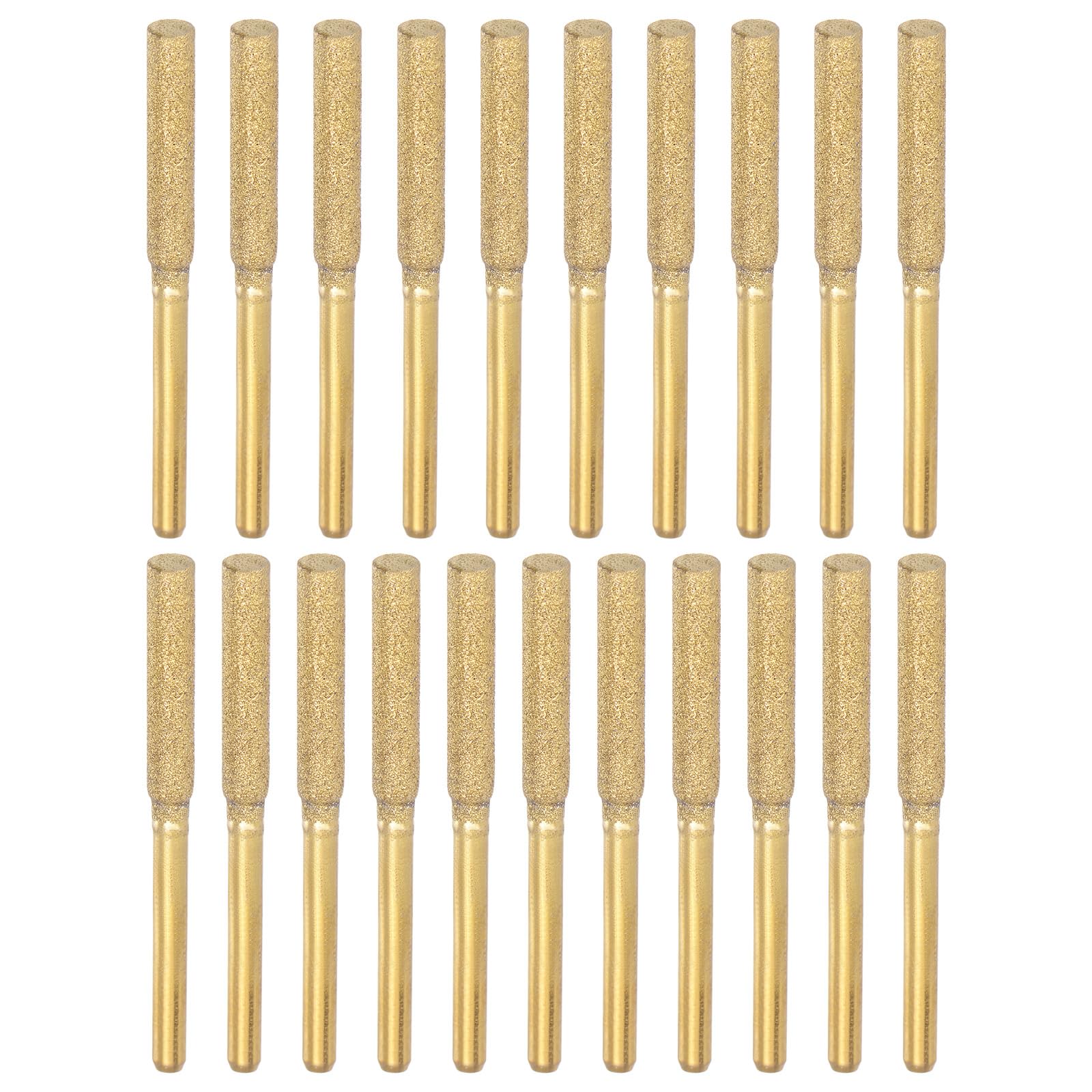 PATIKIL 21 Pcs Diamond Chainsaw Sharpener 5/32 Inch High Hardness Sharpening Stone Polishing Chainsaw Sharpening Kit Grinding File Tool for Chain Saw Stone Jewelry Wood, Gold(4mm)