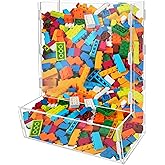 Montex Acrylic Wall Toy Dispenser, Acrylic Wall Storage, (Single Compartment) Hanging Organizer and Storage Bin for Playroom, Blocks, Cars, Balls, Snacks