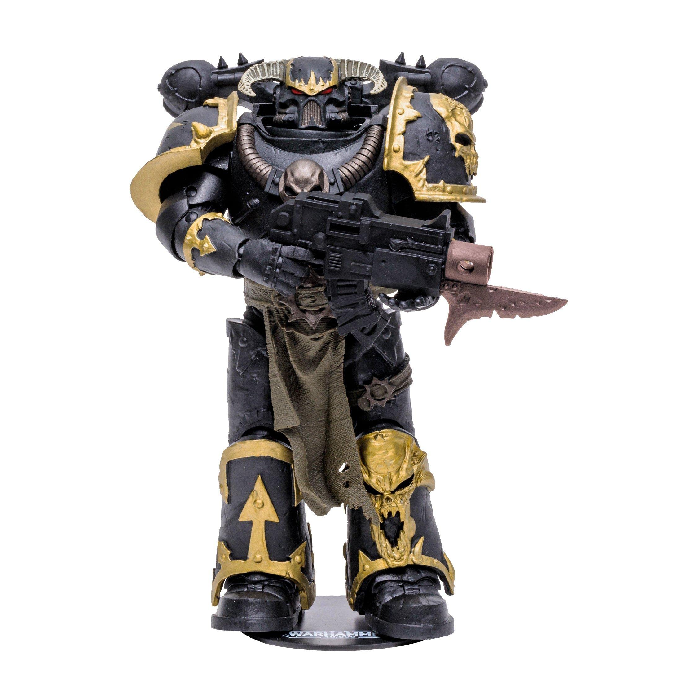 McFarlane Toys, Warhammer 40000 Chaos Space Marine Action Figure with 22 Moving Parts, Collectible Warhammer Figure with collectors stand base– Ages 12+