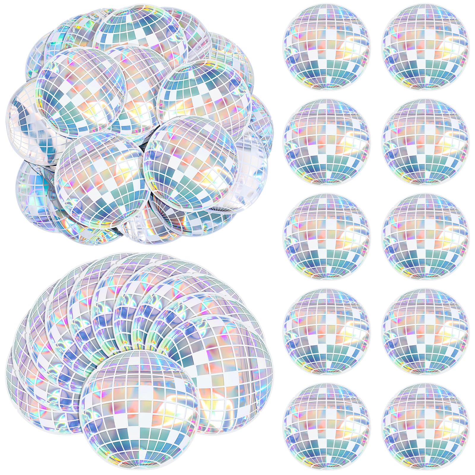 Photo 1 of 100 Pcs Disco Ball Bags 5.9 x 5.9 inches Recovery Kit Bachelorette Party Holographic Resealable Bags for Travel Packaging Christmas Wedding Birthday Winter Party Favors (Disco Ball)