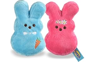 Peeps for Pets Peeps Bunnies Plush Catnip Cat Toys in Pink and Blue, 4"- 2 Count | Small Cat Toy Set with 2 Cat Toys | Catnip Cat Toys Plush Cat Toys from Peeps Marshmallow Candy Brand