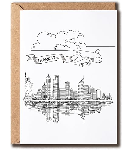 London Themed Thank You Cards With Envelopes / A6 Postcard Style Non-Folded Thankyou Notecards