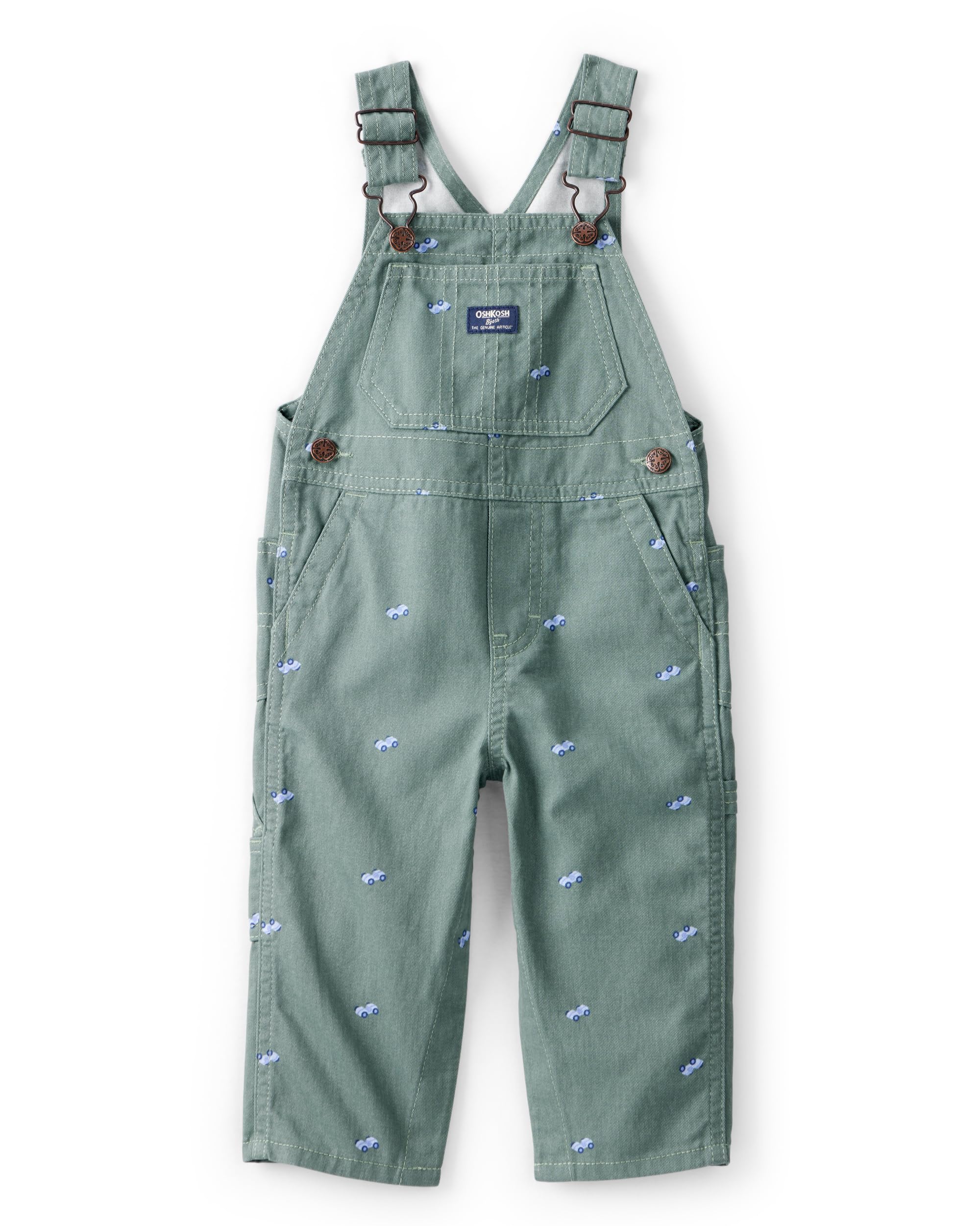 Oshkosh Boy World's Best Overalls, Green Race Car, 6M Image