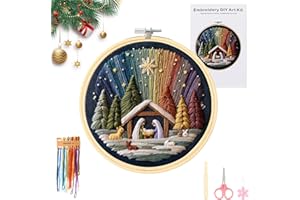 GENERIC DIY Nativity Embroidery Set – Stitch The Holy Story, Christmas Embroidery Kit with Fabric,Threads & Needles, Christian Embroidery Kit for Adults Beginner, Home Decor & Gifts (1Pcs)