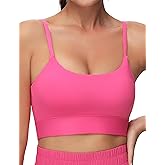 THE GYM PEOPLE Women's Adjustable Longline Sports Bras Scoop Neck Padded Wireless Workout Yoga Tops