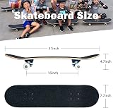 CLYCTIP 31x8 Inch Complete Skateboard Purple 8-Layer Maple Double Kick view 6