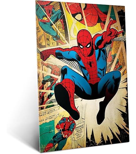 Amazon.com: Displate Metal Poster Marvel - Spider-Man Retro Comics
