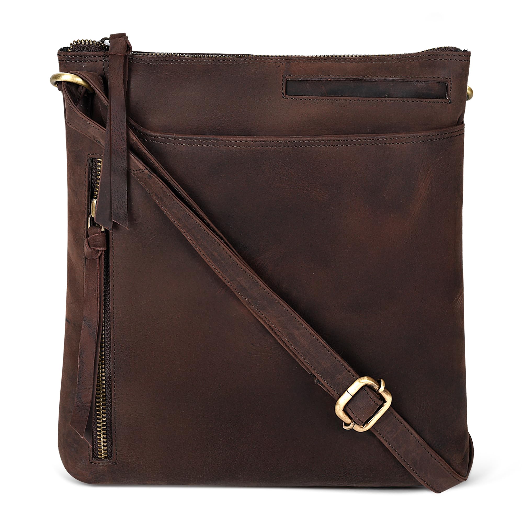 Photo 1 of Leather Crossbody Bags for Women - Ladies Sling Handbags - Medium Cross body Purses Handbags - Purses For Women (Vintage Dark Brown)