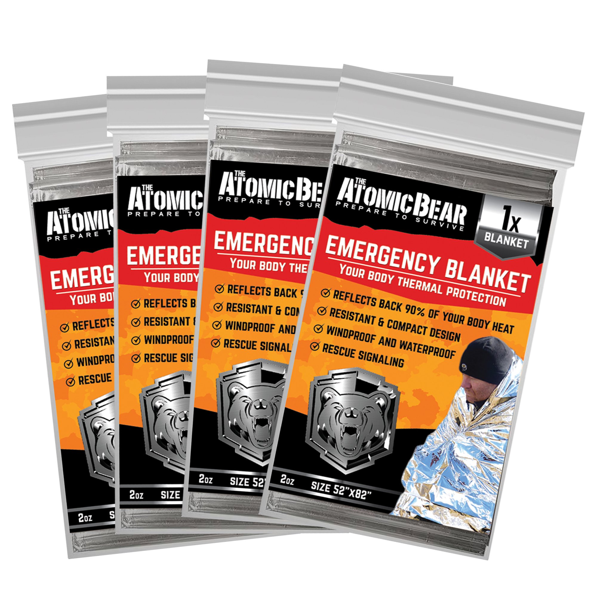 ATOMIC BEAR Emergency Blanket Ideal as a Survival Thermal Protection