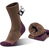 Alpaca Wool Hunting Socks 2 pairs for Men Women, Thermal Warm Compression Thick Winter Cushioned Hiking Boot Moisture Wicking
