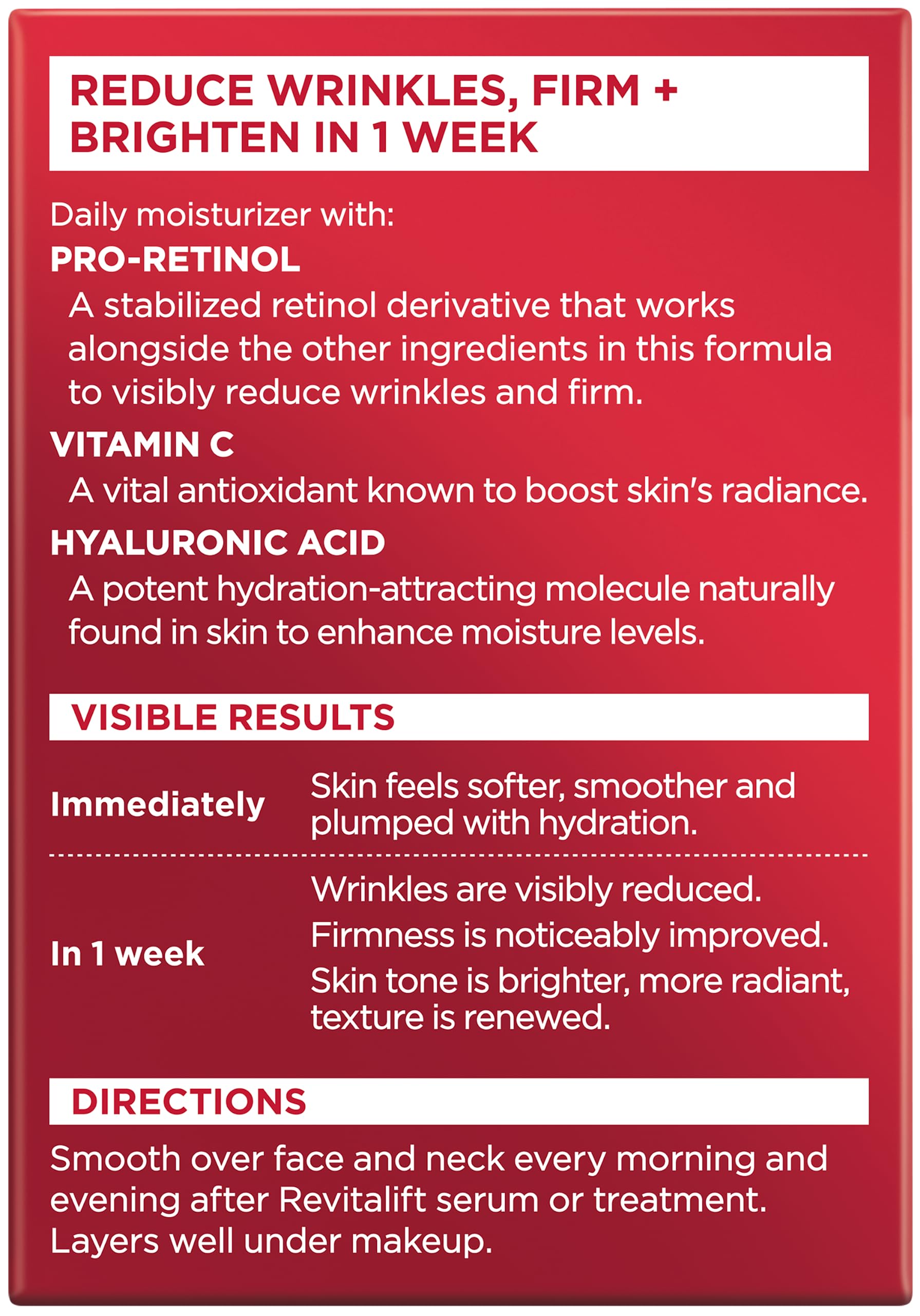 L'Oreal Paris Revitalift 1.5% Pure Hyaluronic Acid Face Serum + Triple Power Anti-Aging Face Moisturizer, 1 kit
