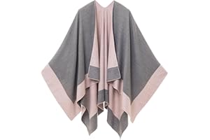 Women's Shawl Wrap Poncho Ruana Cape Cardigan Sweater Open Front for Fall Winter