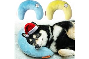 LOVMIOAW Cat Pillow, Dog Pillow, Claming Pillows for Small Dogs and Cats, Joint Relief Sleeping Improve Pet Neck Pillow， Deep Sleep Fluffy & Cozy Pet Calming Toy，Machine Washable(2 Pack(Blue&Yellow))