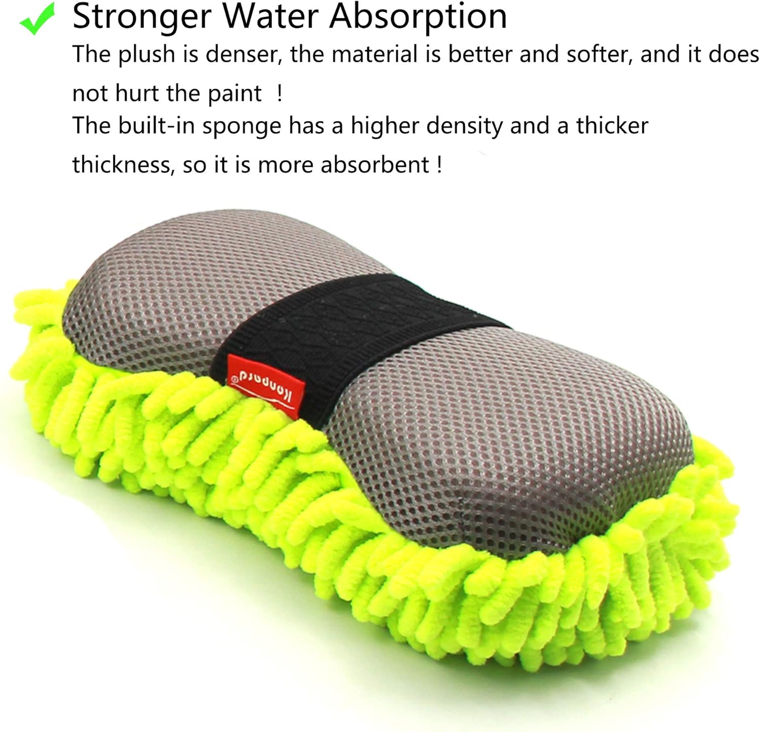 Konpard Ultimate Car Wash Mitt - 2 Pack - Premium Chenille Microfiber Wash Mitt - Wash Sponge - Wash Glove - Lint Free - Scratch Free: Automotive