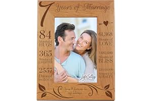 LifeSong Milestones 7th Wedding Picture Frame for Couple 7 Year of Marriage - Seven Year Photo Frame Gift for Parents Couples Husband Wife him her 8x10 (Forever Be My Always)