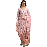 Janasya Indian Women's Cotton Pink Casual Kurta Set for Women
