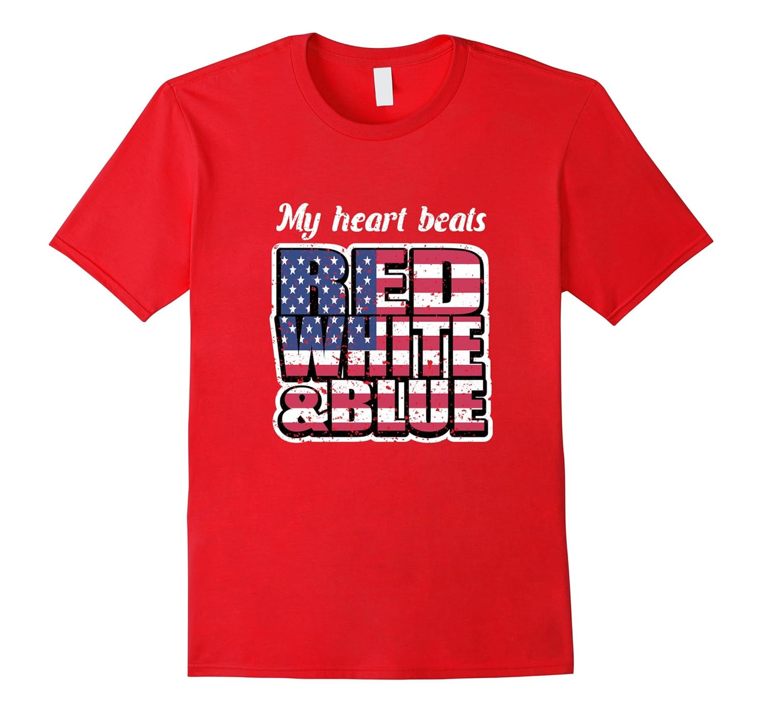 My Heart Beats Red White & Blue T-Shirt-Rose