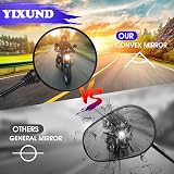YIXUND Motorcycle Mirrors Set 7/8 in 22mm Handlebars Universal with Bolts view 6