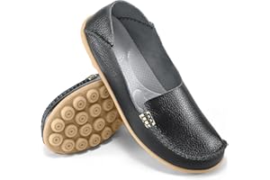 Judxsious Women's Comfortable Loafers Casual Round Toe Moccasin Wild Driving Flats Soft Walking Shoes Women's Slip Ons