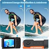 fohoa Upgraded 8K 70MP Underwater Camera 32GB Card 33FT Waterproof Digital view 6