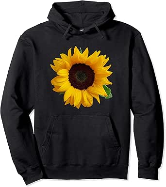 black hoodie with sunflower