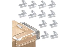 Storite 12 pk Transparent Silicon Corner Protector for Kids Saftey, Sharp Edge Protector for Furniture, Baby Proofing Edge & Corner Guards