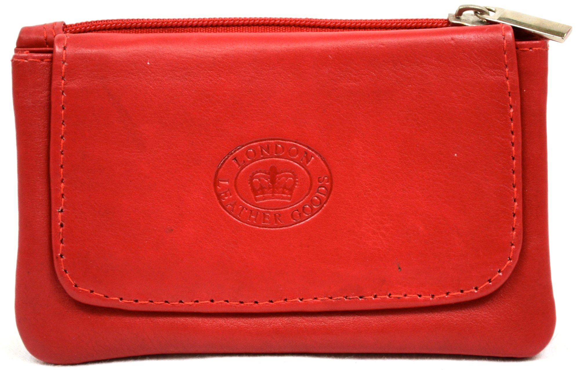 Ladies/Womens Small/Handy Soft Leather Coin/Money Holder/Purse - Red