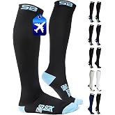 SB SOX Lite Compression Socks for Flying (15&ndash;20 mmHg) | Best Compression Socks for Long Flights, Air Travel &amp; Flying &ndash; Helps Reduce Swelling, Leg Fatigue, and Heavy Legs