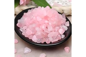 SigMntun Polished Rose Quartz Crystal Chips - 10 oz (283g) Tumbled Stone Chips Crushed Sea Glass Stones Healing Reiki Crystal Jewelry Making Home Decoration