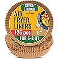 Air Fryer Liners for Ninja, 125 Pcs Round Disposable Airfryer Paper Liners – Non-Stick and Oil Proof for Easy Cleanup – 8 Inc