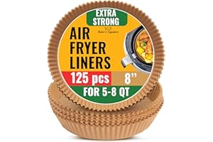 Air Fryer Liners for Ninja, 125 Pcs Round Disposable Airfryer Paper Liners – Non-Stick and Oil Proof for Easy Cleanup – 8 Inc