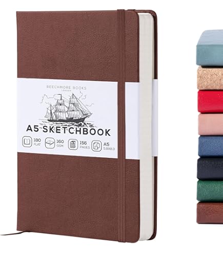 Cuaderno De Bocetos A5 De 160 G/m² Con Espiral, 120 Páginas (60 Hojas