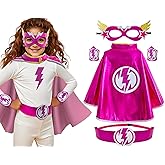 iROLEWIN Speed Superhero-Capes for Kids Super-Hero-Costumes as Boys Girls Dress-Up Mask Cuff Belt as Big-Sister-Brother-Gift
