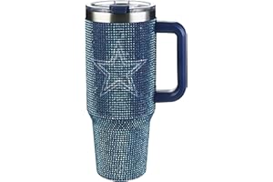 The Memory Company Officially Licensed NFL Game Day Tumbler - 40oz Stainless Steel Double-Wall Insulated Team Color Bling Cup with Team Logo, NFL Licensed Sports Travel Mug with Lid & Straw