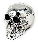 Bellaa 26874 Silver Skull Statue Skeleton Head