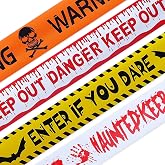 AMDBHC Halloween Decoration Caution Tape 3inx328ft for Indoor&Outdoor(4Pcs) | Halloween decor tape- spooky zones for haunted houses, yards, doors,hallways, staircases, windows, garages, fences, and party