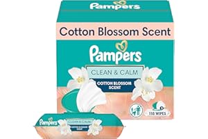 Pampers Wipes, Clean & Calm, Cotton Blossom Scent, 168 Wipes Total (3X Pop-Top Packs)