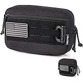CLTAC Tactical Molle Admin Pouch Utility EDC Tool Pouch Bag Horizontal Modular Pouches Include US Flag Patch & D-Ring