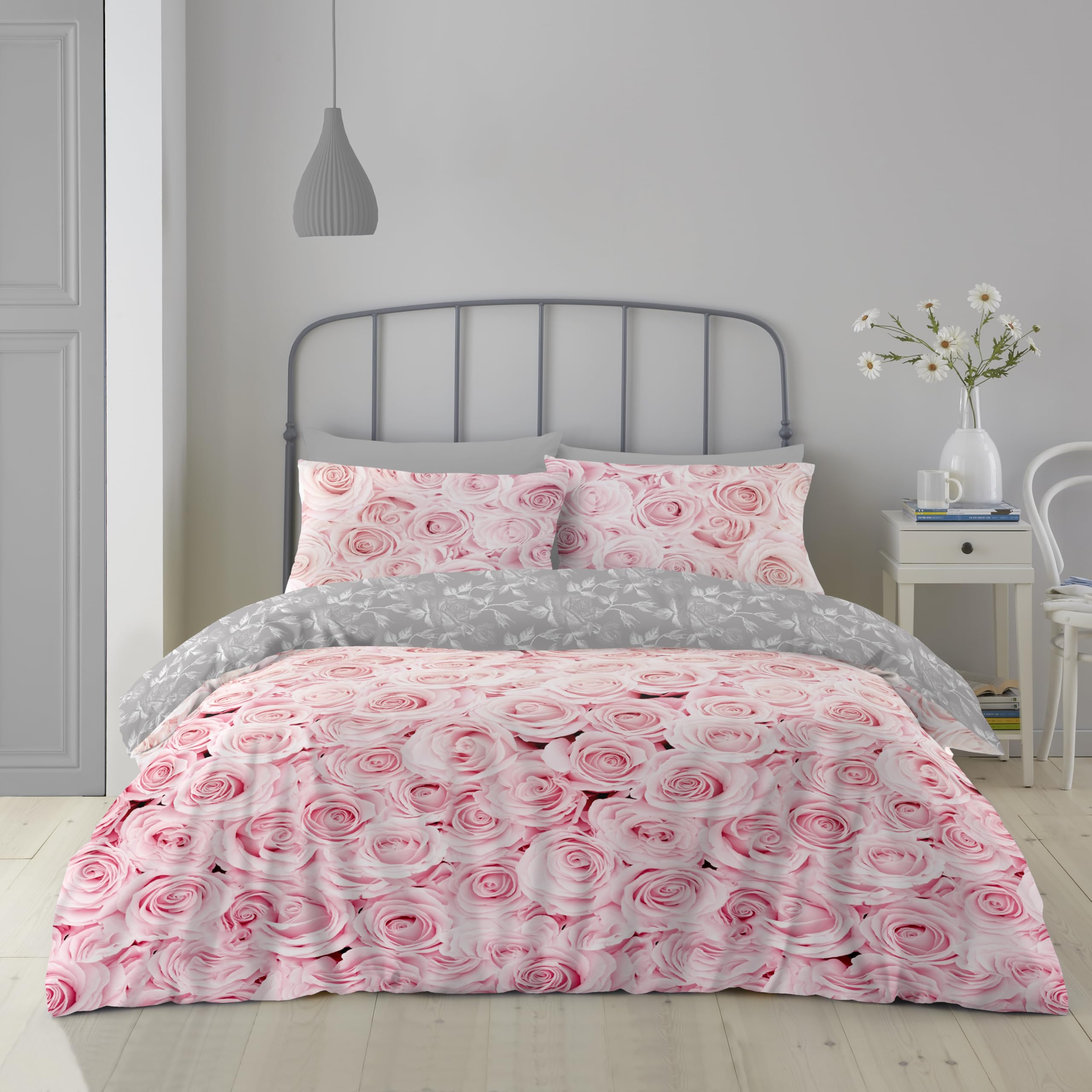 Gaveno Cavailia Peony Flowers Bellerose Double Duvet Set Pink Bedding, 3 Piece Cotton Blend Reversible Floral Bedlinen, Easy Care Bedset, 1 Quilt Cover + 2 Pillow Cases 245865 — image 1