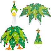 2 Pcs Christmas Porch Goose Outfits, Christmas Geese Clothing Costumes | Green Christmas Goose Statue Costume Accessories Included Hat and Clothes for 23